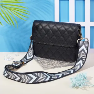 Blue Gray Zig Zag Purse Strap, Bag Strap | 31 - 51 Inch Guitar purse straps