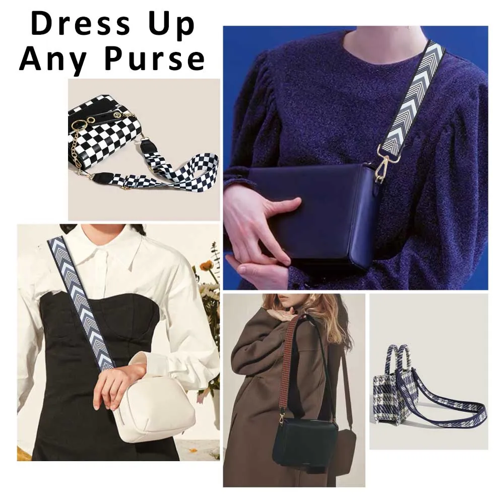 Blue Gray Zig Zag Purse Strap, Bag Strap | 31 - 51 Inch Guitar purse straps
