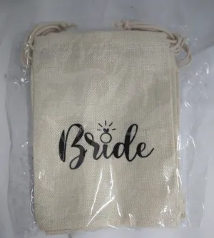 Bride Wedding Party Favor Drawstring Bags