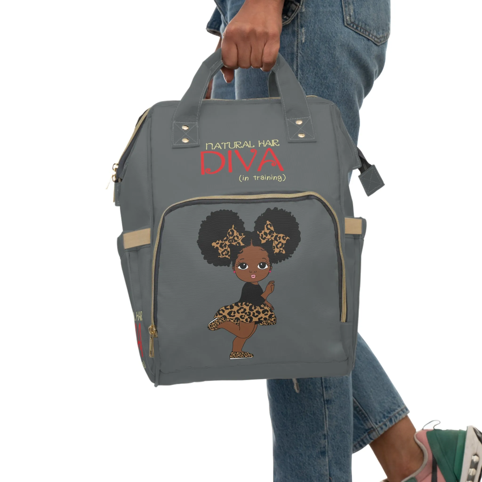 Brown Baby Gray Multifunctional Diaper Backpack