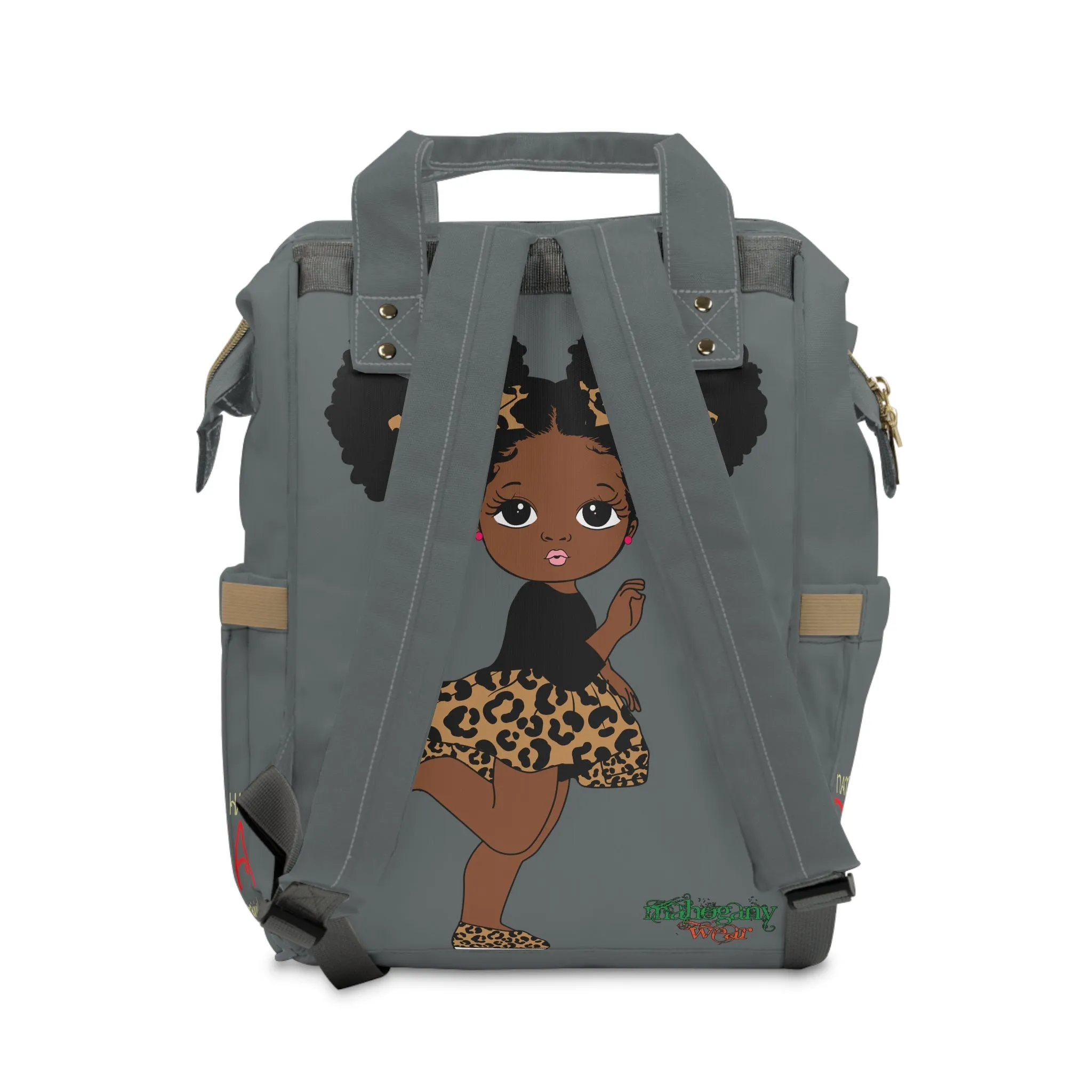 Brown Baby Gray Multifunctional Diaper Backpack