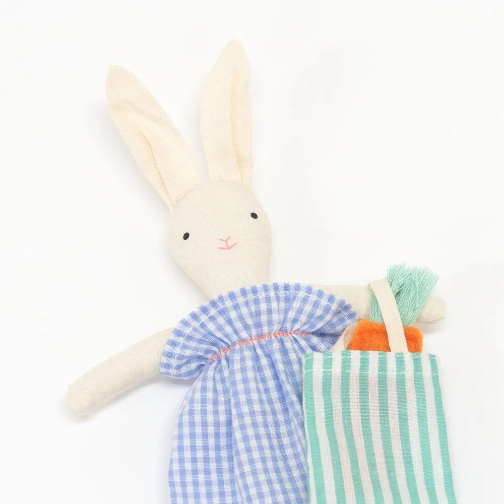 Bunny mini suitcase doll