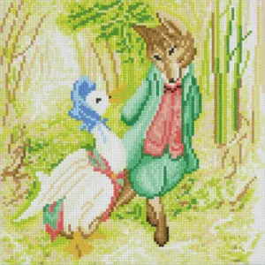 CAK-PRBT30M: Jemima Puddle-Duck and Mr Fox 30x30m Crystal Art Canvas Kit