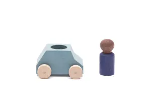 Car Grey with Blue Figure