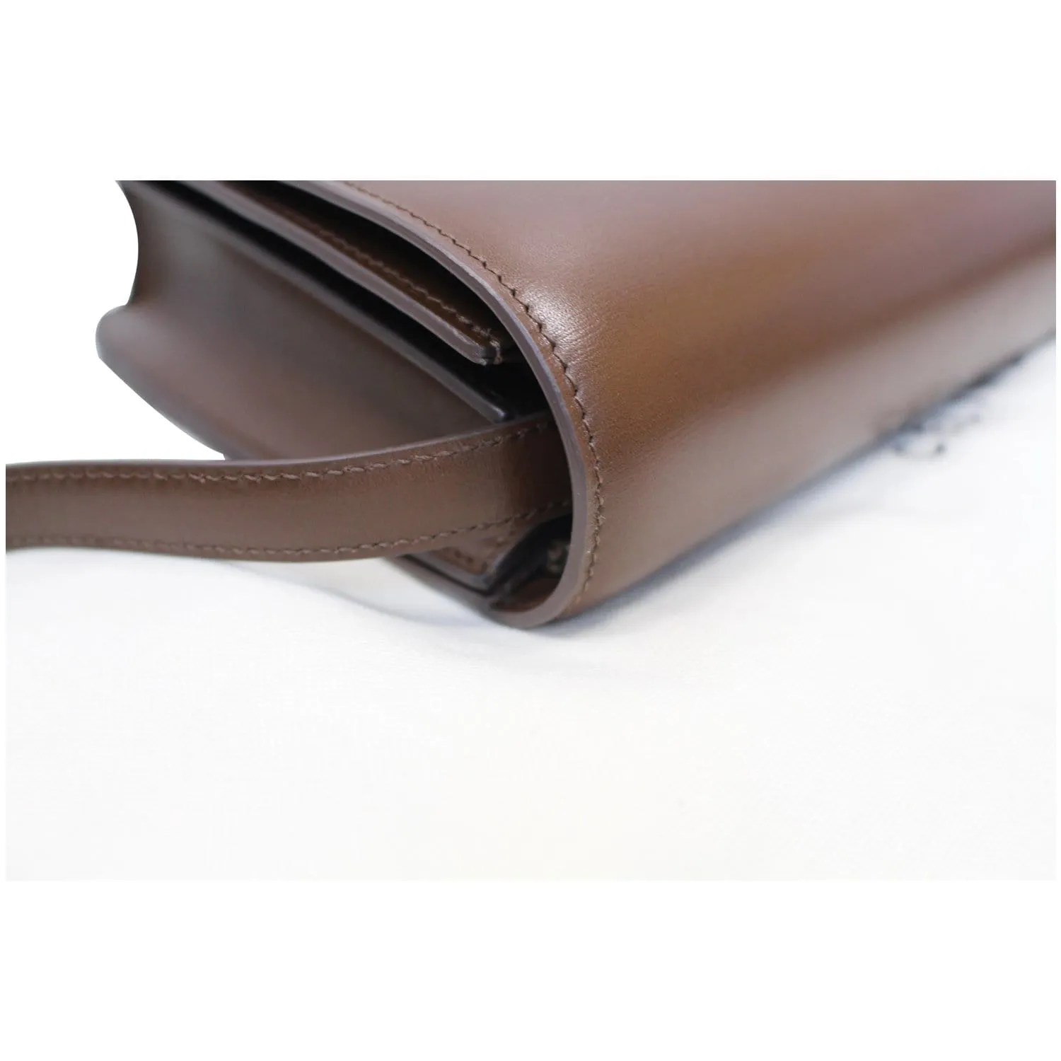 CELINE Medium Classic Box Calfskin Flap Crossbody Bag Brown