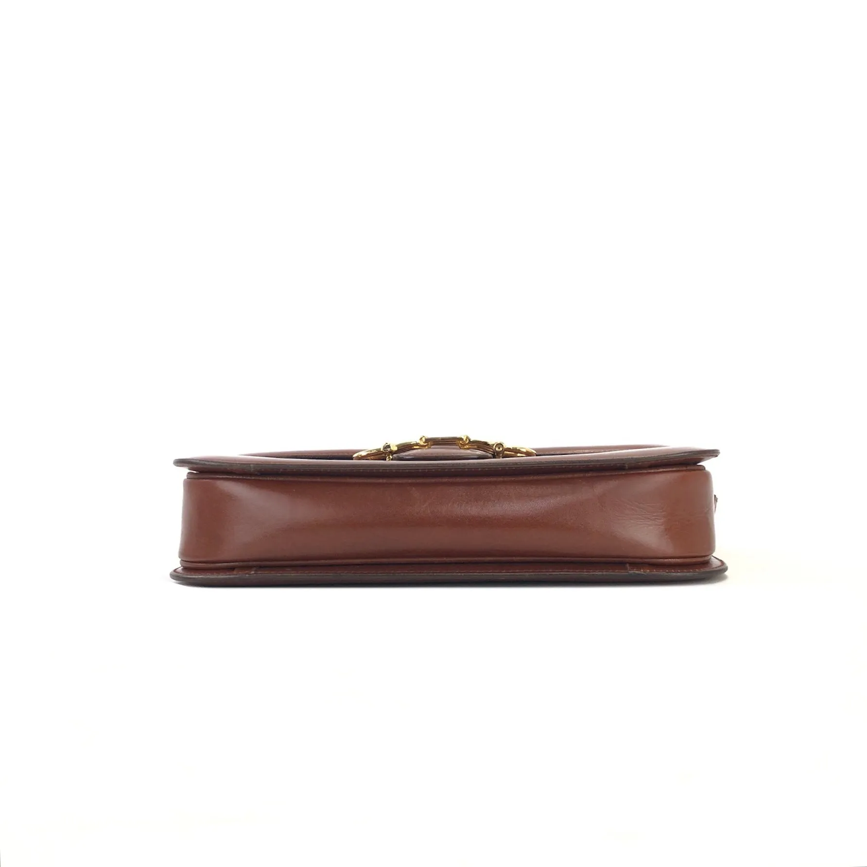 CELINE Three Horsebit Crossbody Shoulder bag Brown Vintage Old Celine jjcdny