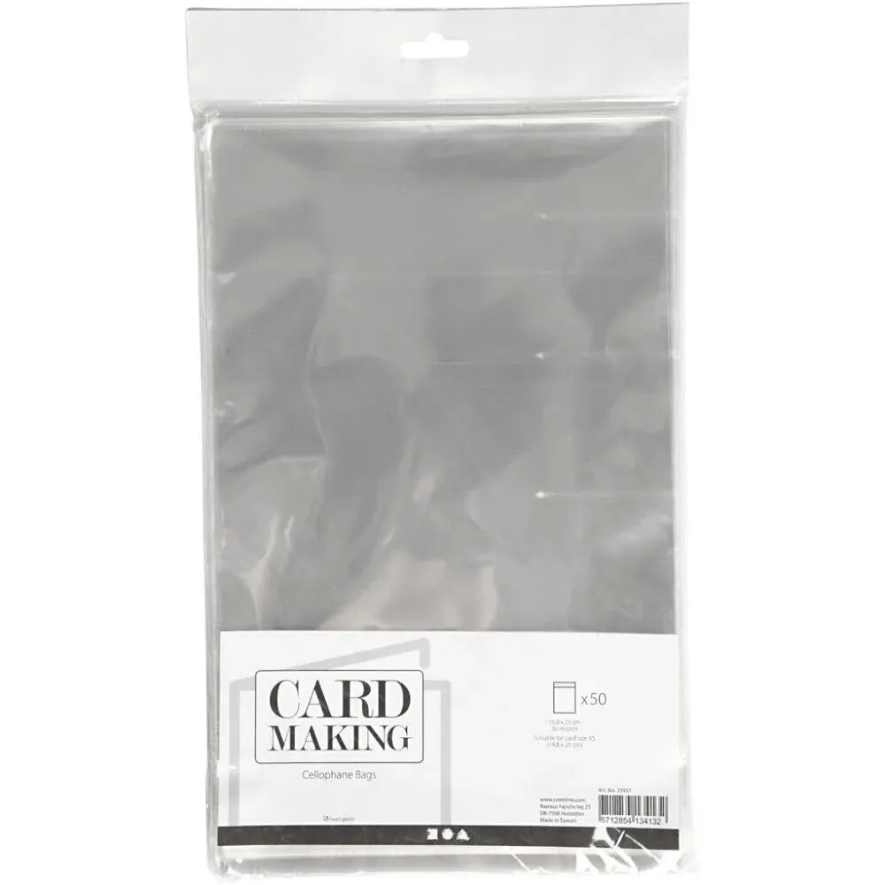 Cellophane Card Display Bags Self-Adhesive Flap Clear Choose Size Quantity