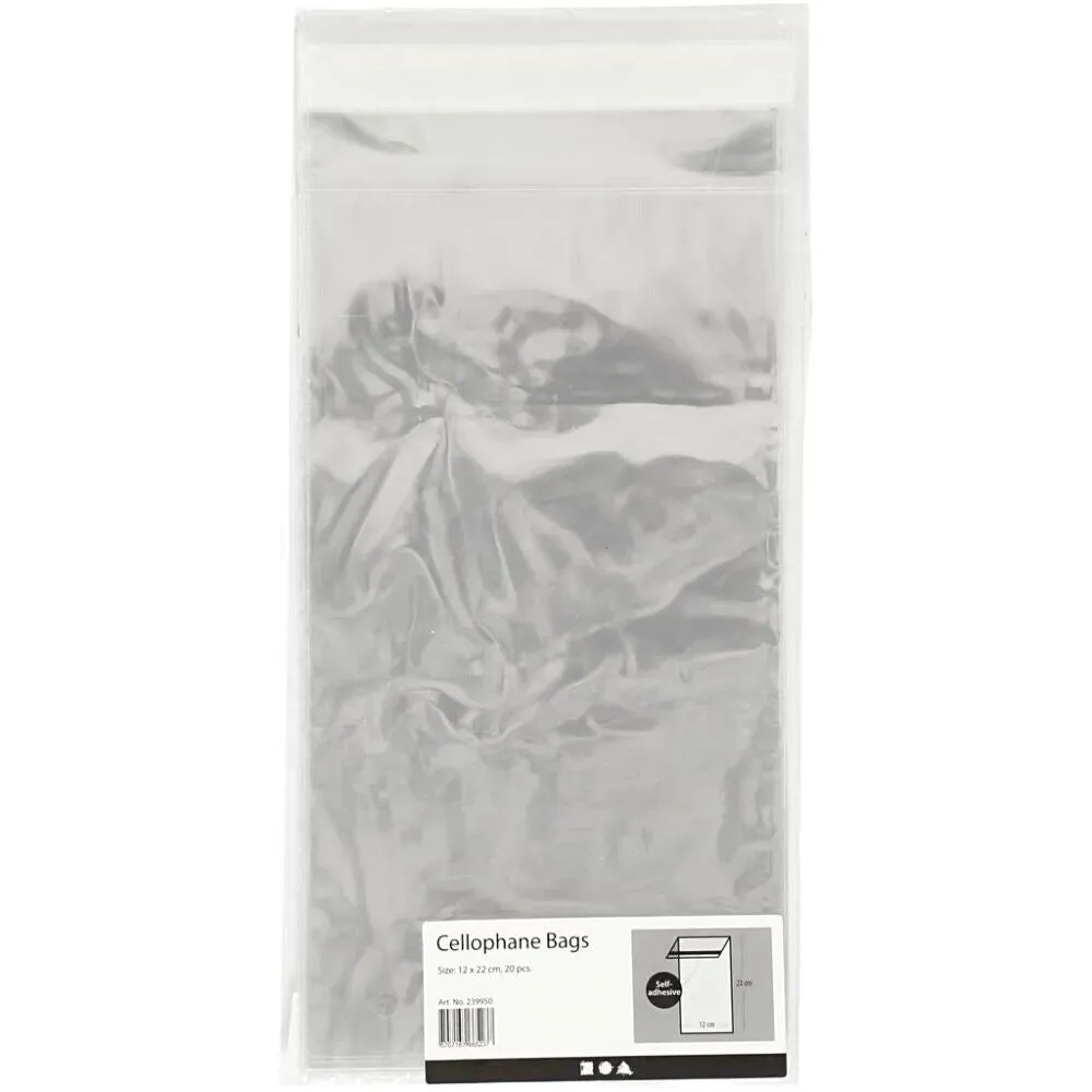 Cellophane Card Display Bags Self-Adhesive Flap Clear Choose Size Quantity