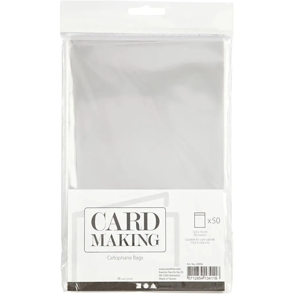 Cellophane Card Display Bags Self-Adhesive Flap Clear Choose Size Quantity