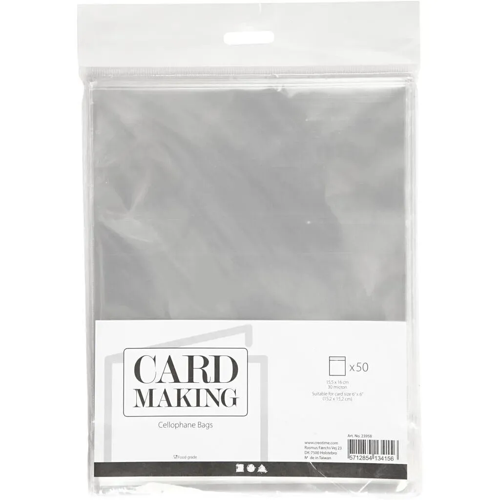Cellophane Card Display Bags Self-Adhesive Flap Clear Choose Size Quantity