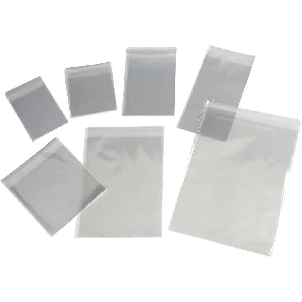 Cellophane Card Display Bags Self-Adhesive Flap Clear Choose Size Quantity