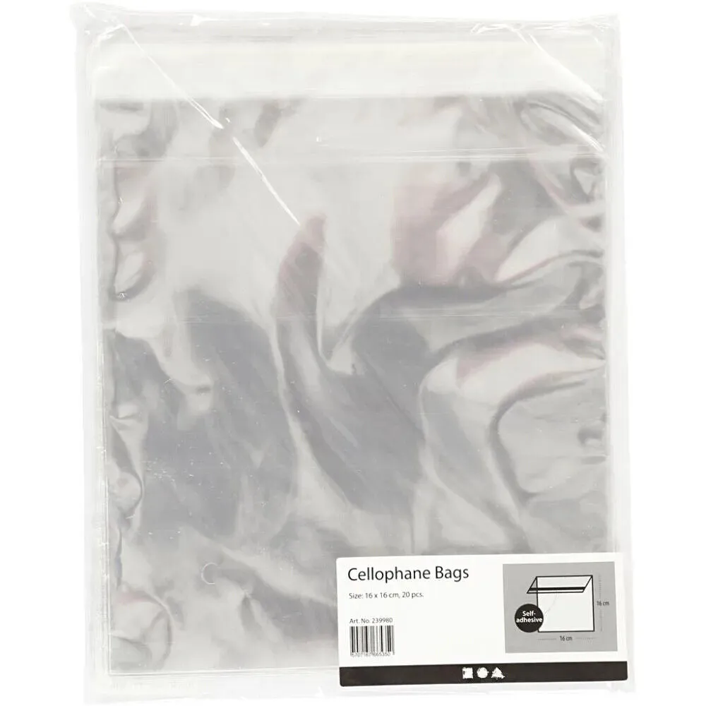Cellophane Card Display Bags Self-Adhesive Flap Clear Choose Size Quantity