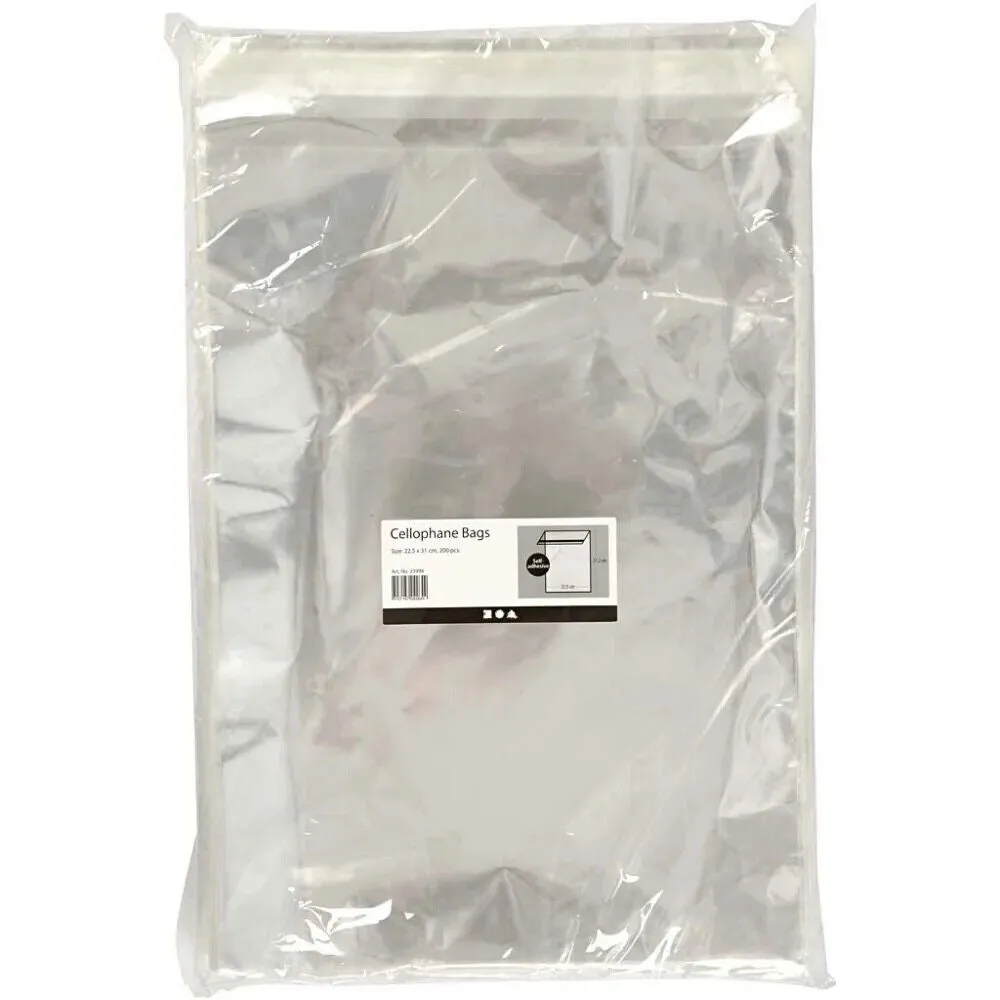 Cellophane Card Display Bags Self-Adhesive Flap Clear Choose Size Quantity