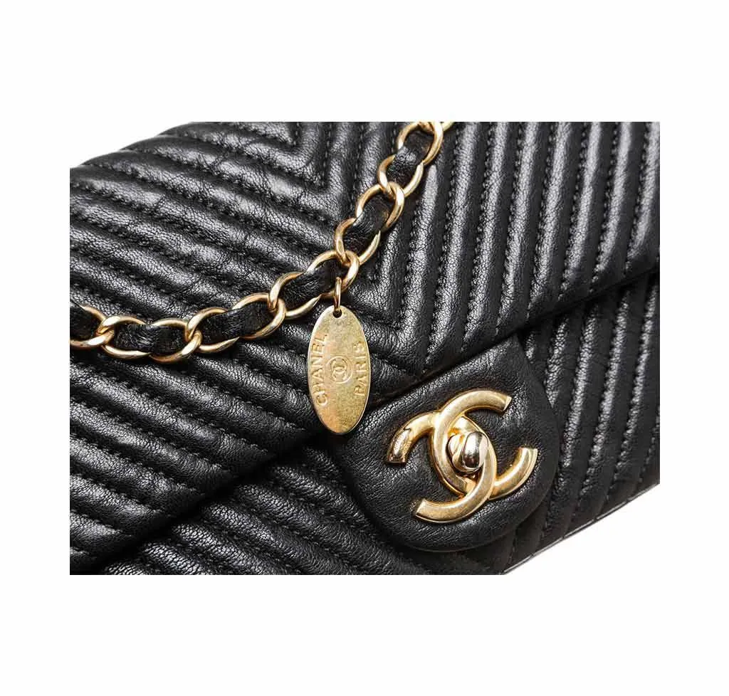 Chanel Black Classic 2.55 Bag Lambskin