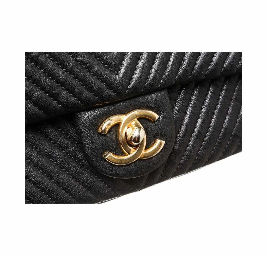 Chanel Black Classic 2.55 Bag Lambskin