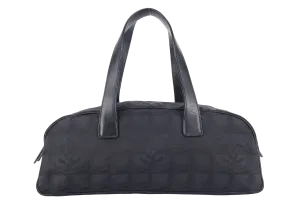 CHANEL TRAVEL LINE LONG BOSTON BAG BLACK NYLON 780xxxx WITH CARD NO DUST COVER