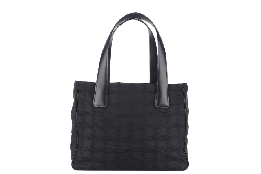CHANEL TRAVEL LINE VINTAGE MEDIUM (8912xxxx) BLACK NYLON TOTE BAG