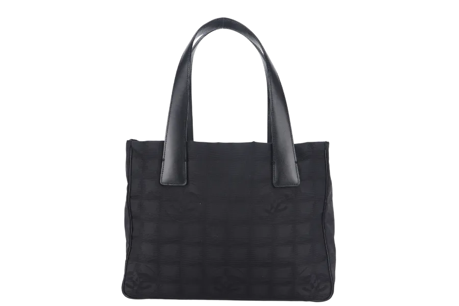 CHANEL TRAVEL LINE VINTAGE MEDIUM (8912xxxx) BLACK NYLON TOTE BAG