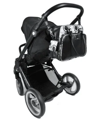 Changing Bag with Pull and Wipe Black Circles