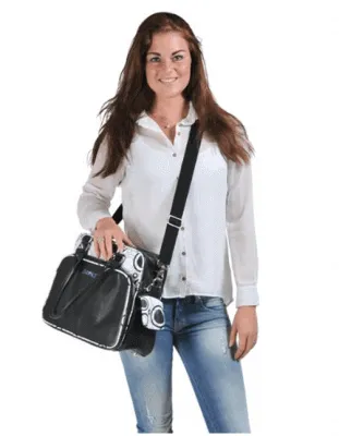 Changing Bag with Pull and Wipe Black Circles