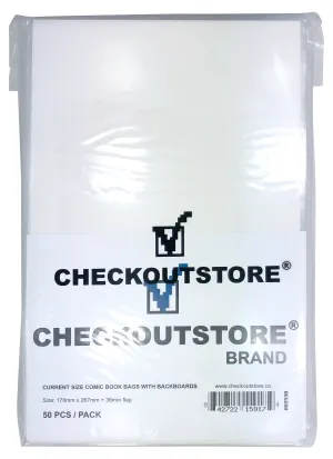 CheckOutStore Crystal Clear Comic Book Resealable Bags with Backing Boards
