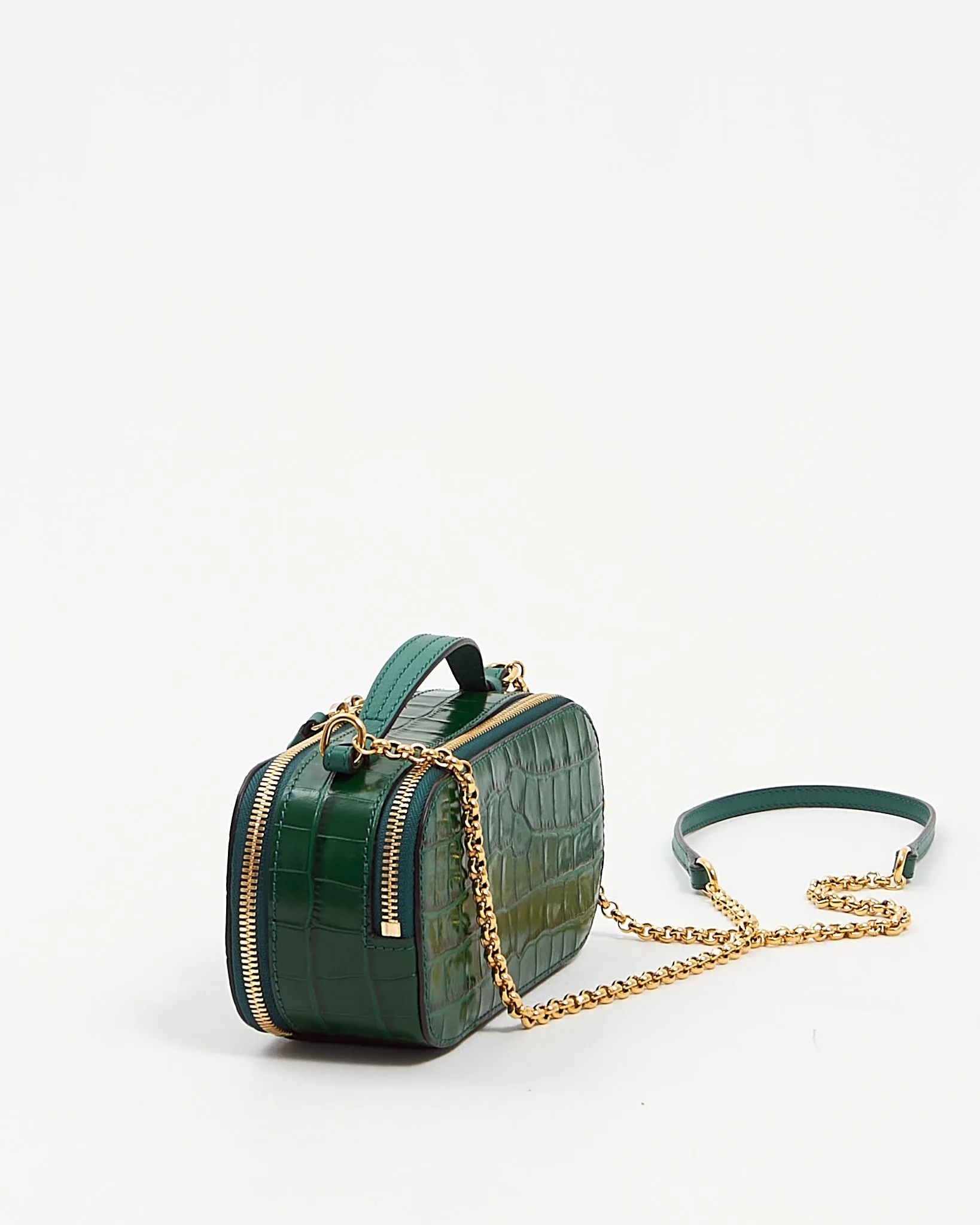Chloe Green Embossed Leather Mini Crossbody Bag