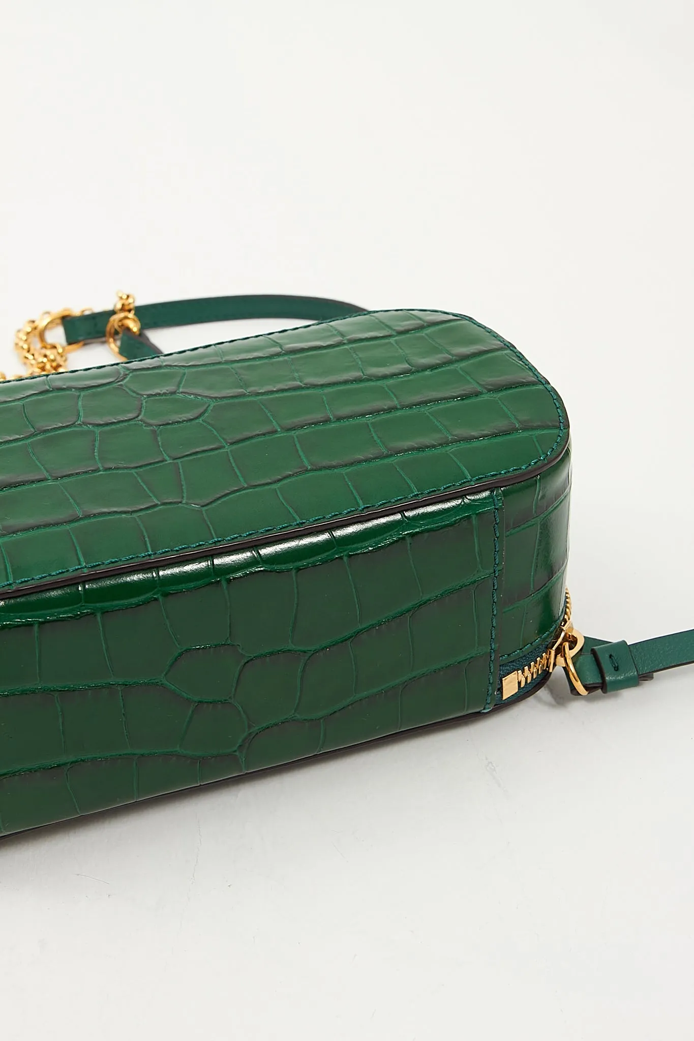 Chloe Green Embossed Leather Mini Crossbody Bag