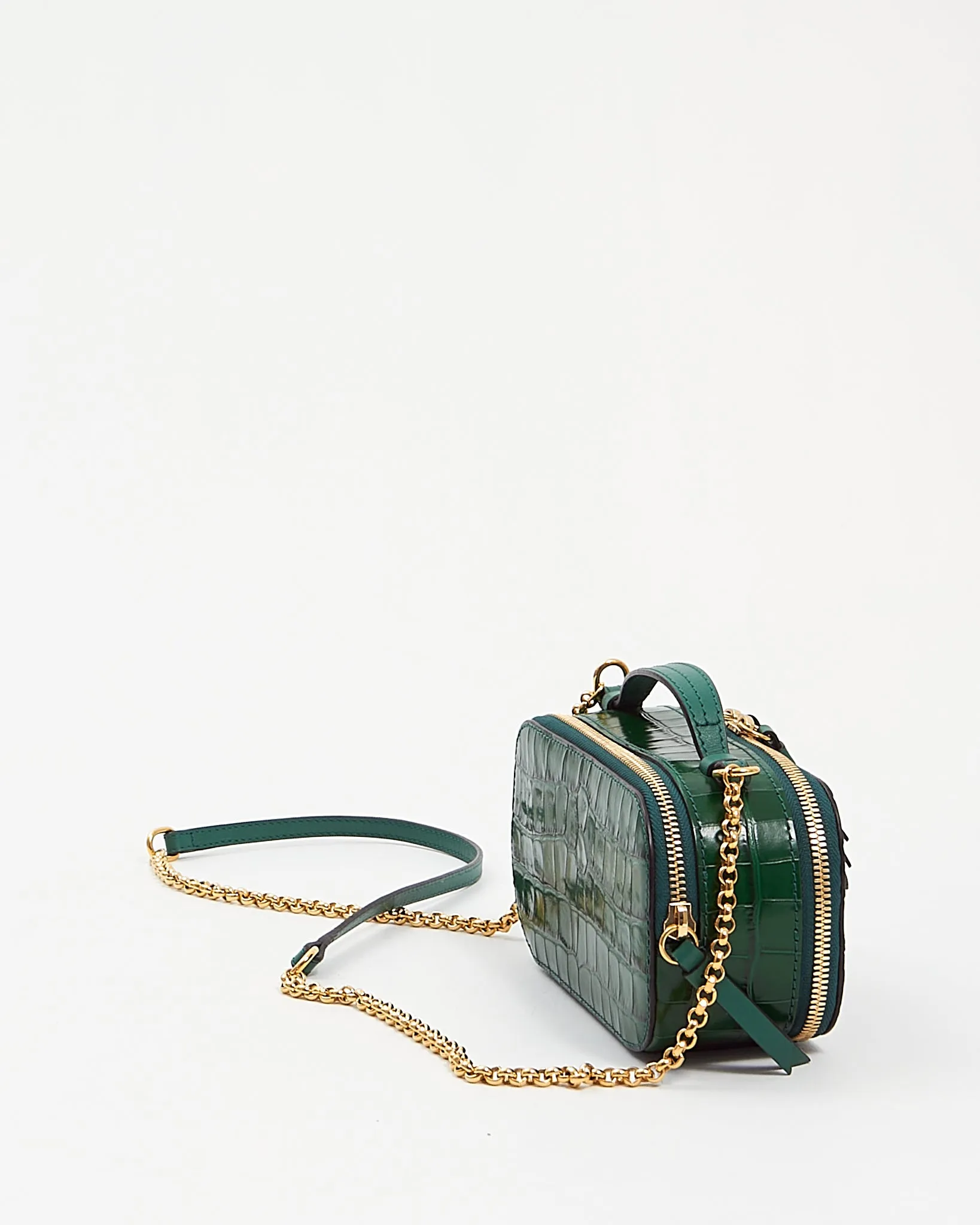 Chloe Green Embossed Leather Mini Crossbody Bag