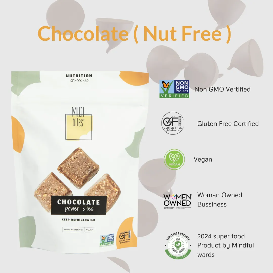 Chocolate nut free protein bites