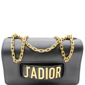 Christian Dior J'Adior Medium Calfskin Leather Flap Shoulder Bag Black - 10% OFF