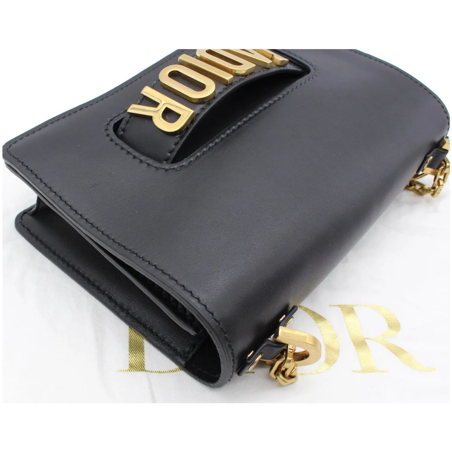 Christian Dior J'Adior Medium Calfskin Leather Flap Shoulder Bag Black - 10% OFF