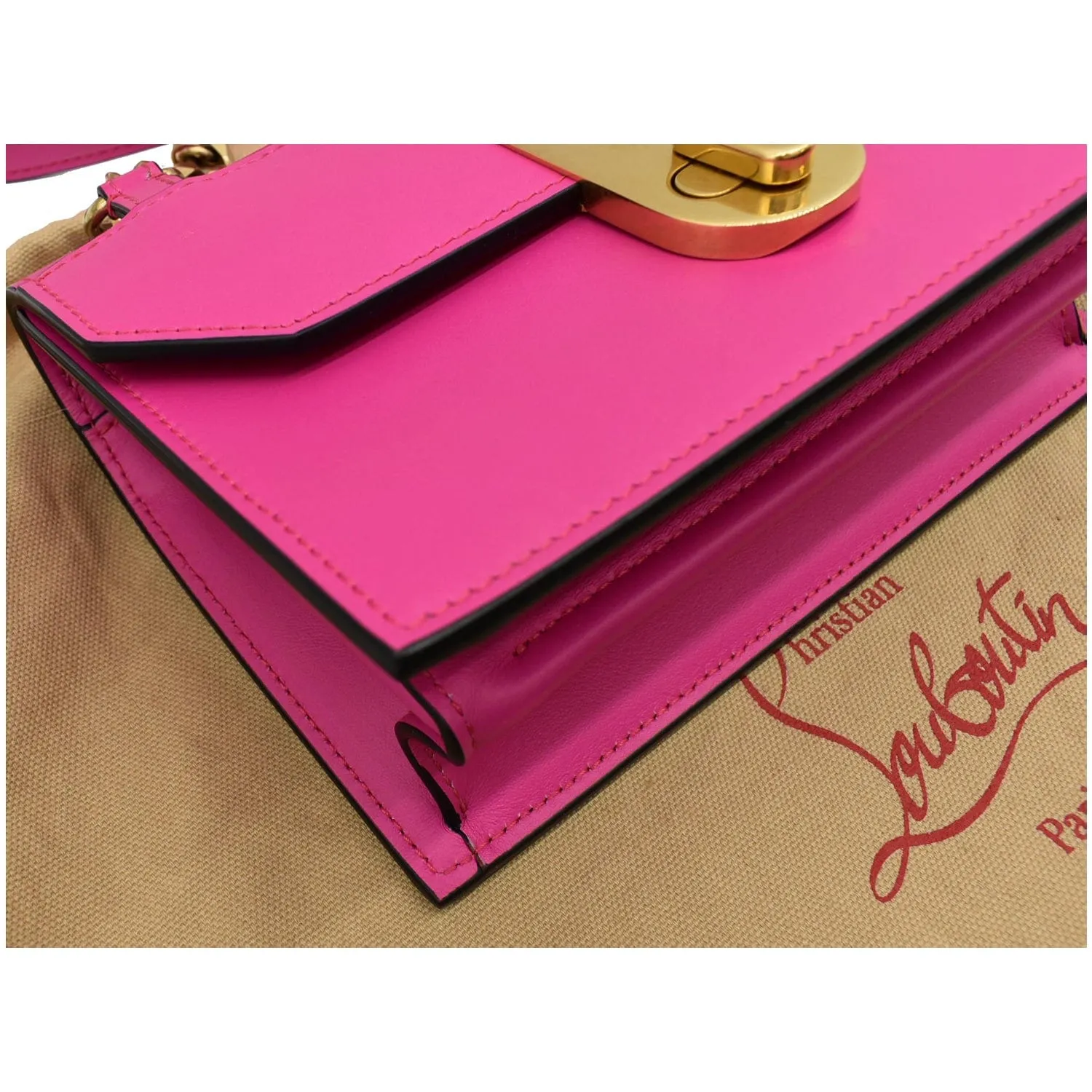 CHRISTIAN LOUBOUTIN Elisa Mini Calfskin Leather Shoulder Bag Pink