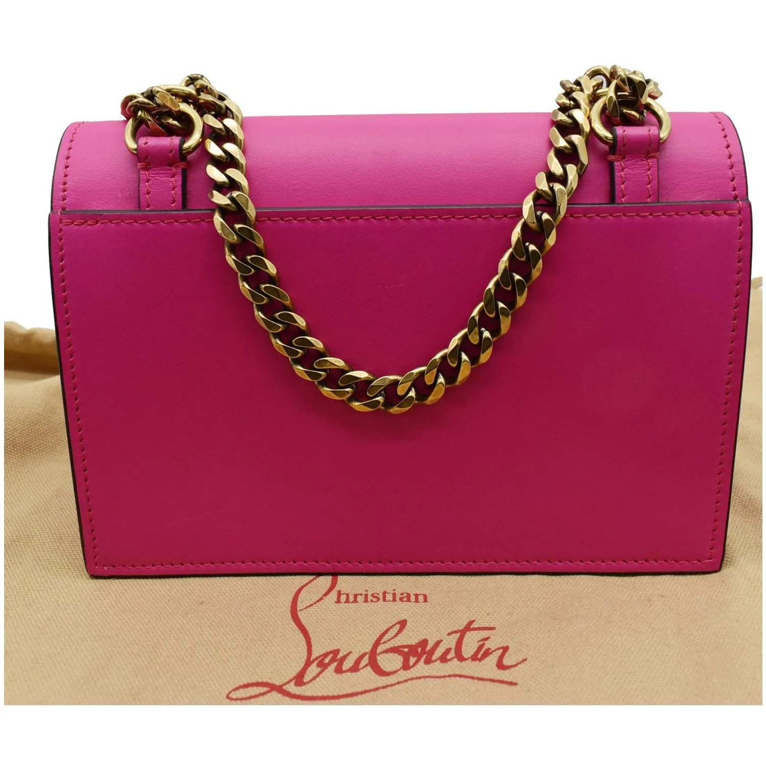 CHRISTIAN LOUBOUTIN Elisa Mini Calfskin Leather Shoulder Bag Pink