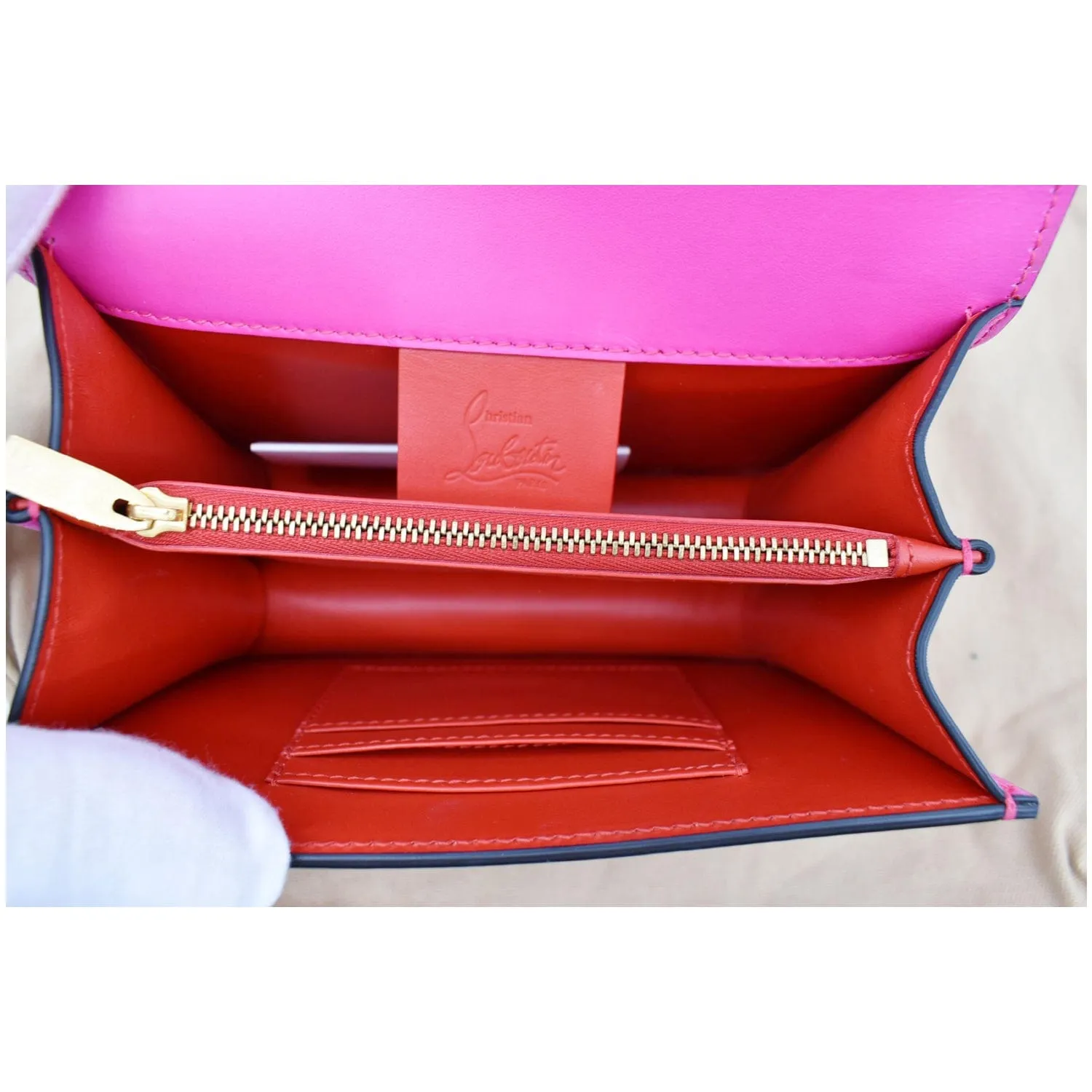 CHRISTIAN LOUBOUTIN Elisa Mini Calfskin Leather Shoulder Bag Pink