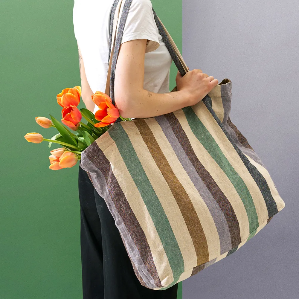 Citta Marra Striped Market Bag Multicolour