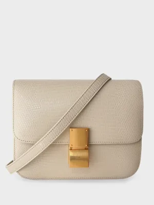 Classic Bag In Lizard-Embossed Leather Box Bag Square Cassette Shoulder Bag