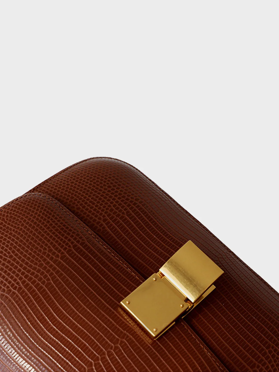 Classic Bag In Lizard-Embossed Leather Box Bag Square Cassette Shoulder Bag
