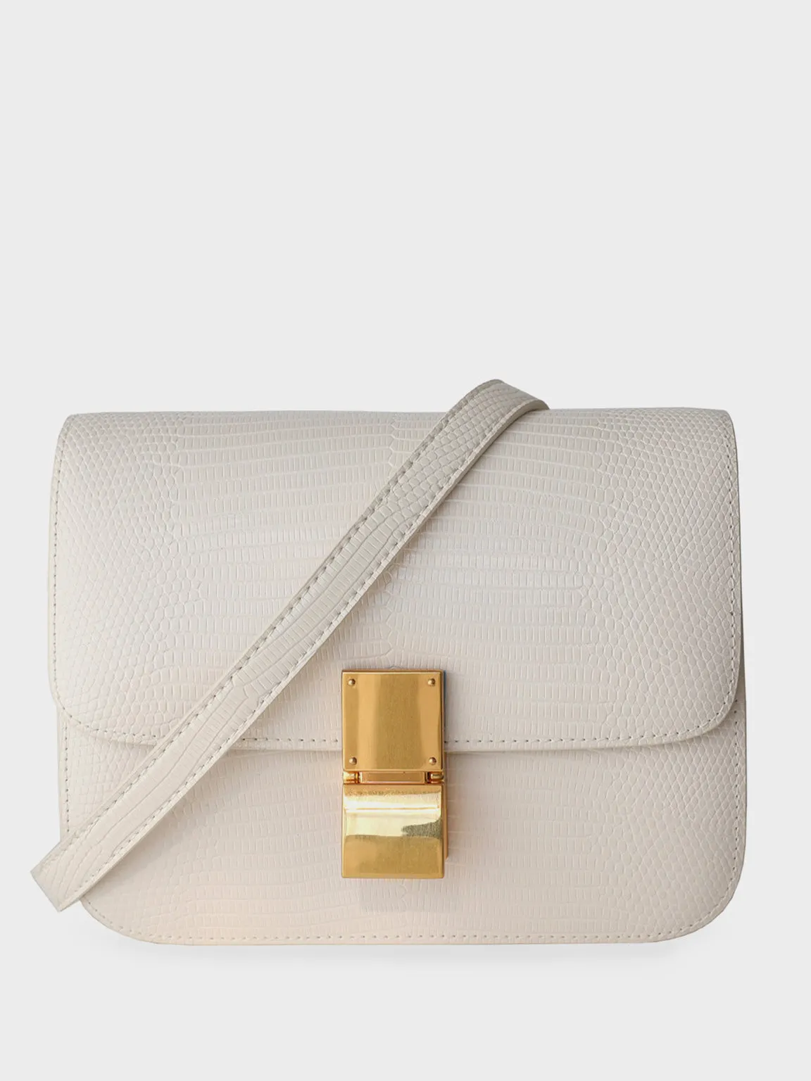 Classic Bag In Lizard-Embossed Leather Box Bag Square Cassette Shoulder Bag