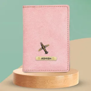 Classy Leather Customised Passport Cover with Charm (Pink)