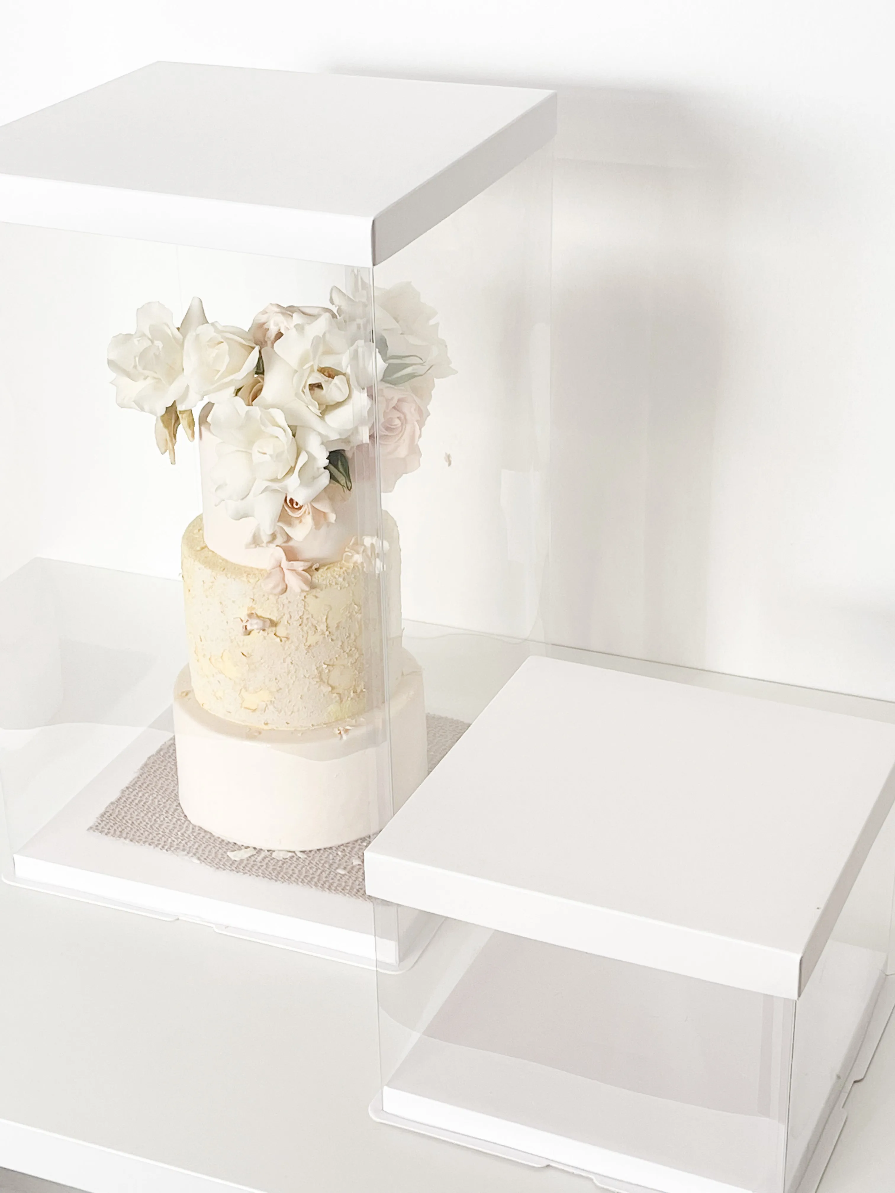 Clear display Box with White Base And Lid In variety size( 5 Sets/order)