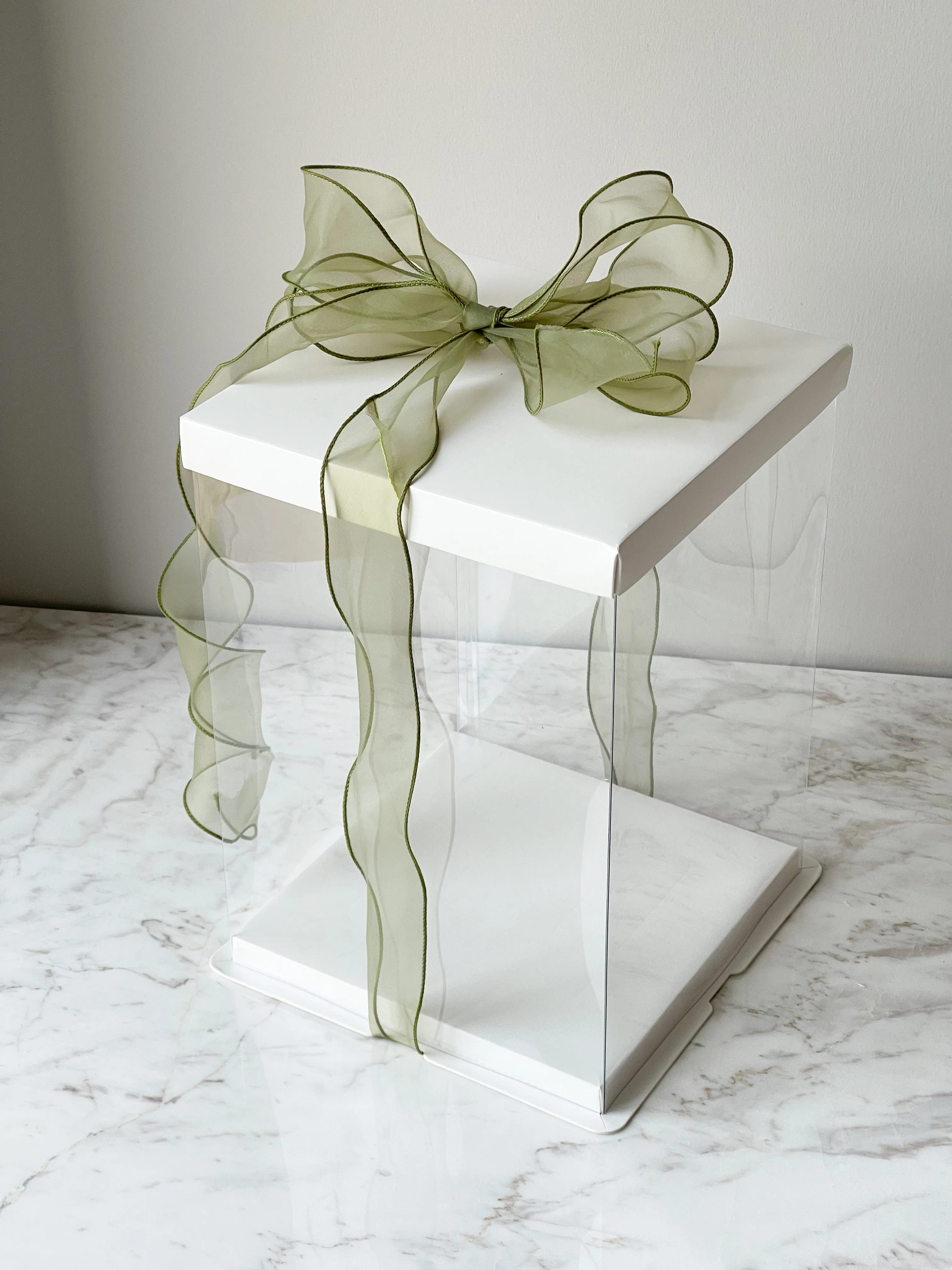 Clear display Box with White Base And Lid In variety size( 5 Sets/order)