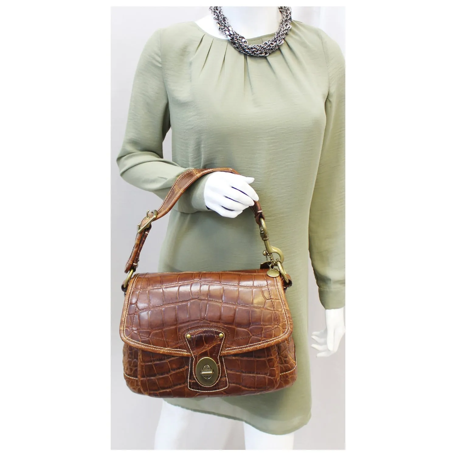 COACH Legacy Ali Alligator Leather Shoulder Bag Limited Edition