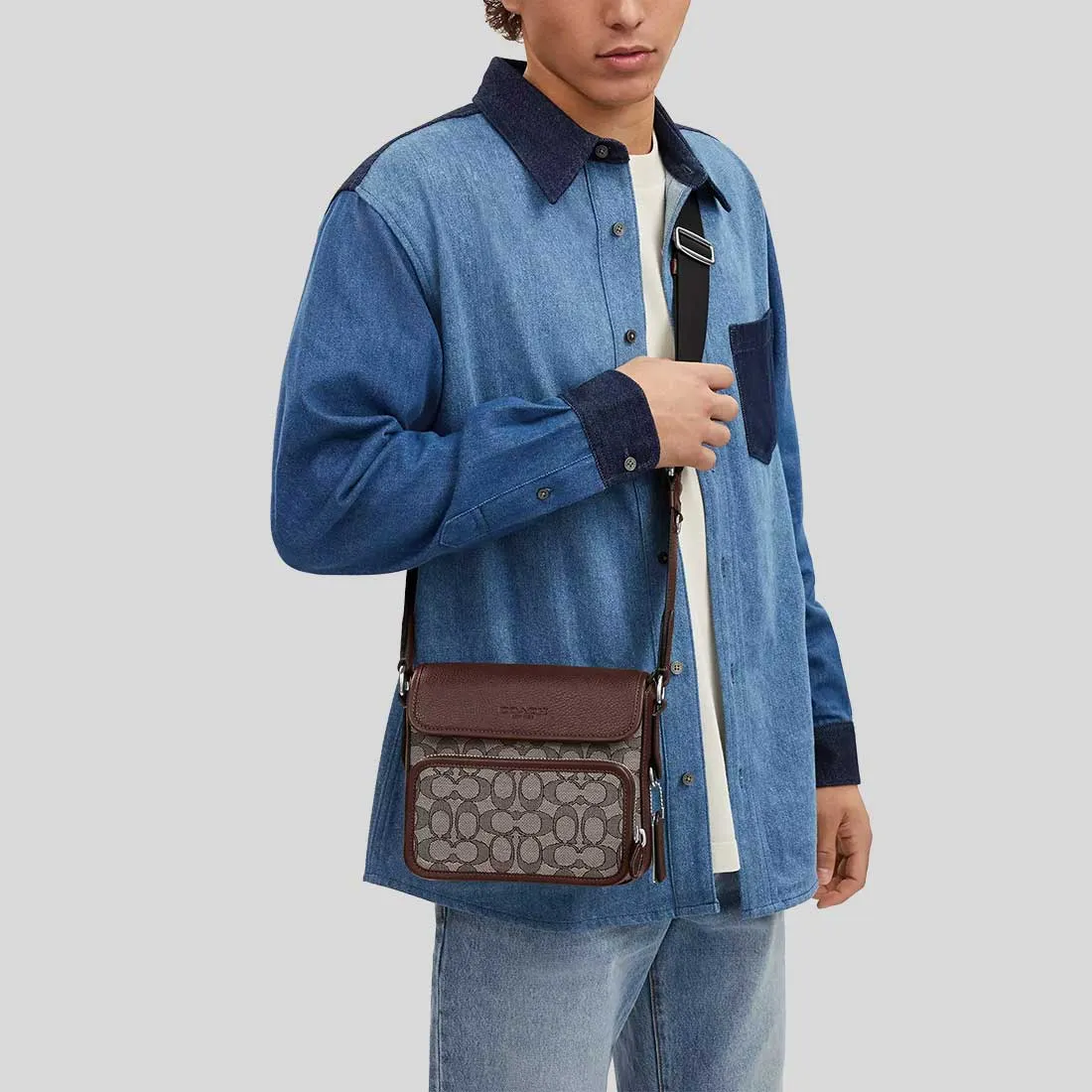 COACH Sullivan Flap Crossbody Bag In Signature Jacquard Oak/Maple RB-CT834