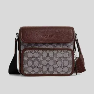 COACH Sullivan Flap Crossbody Bag In Signature Jacquard Oak/Maple RB-CT834