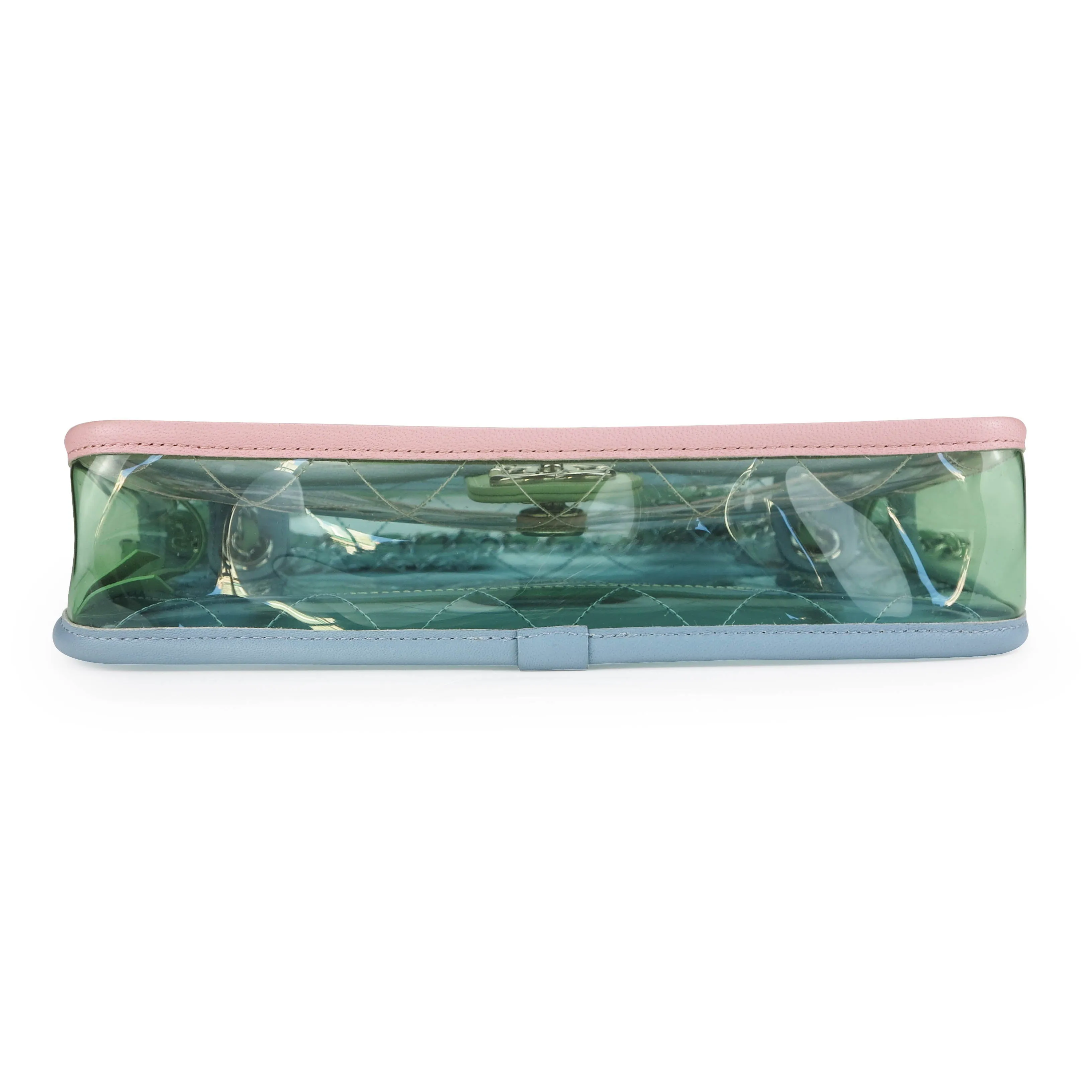 Coco Splash PVC Medium Flap Bag Blue Pink Green