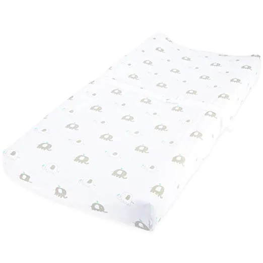 Cotton Jersey Changing Pad Covers, 2 Pack – Elephants & Chevron