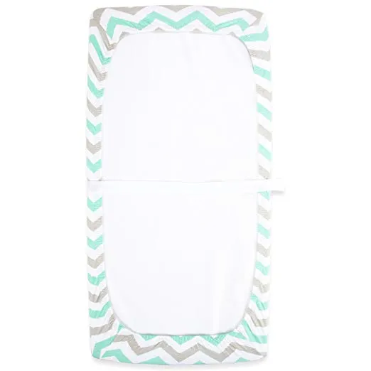 Cotton Jersey Changing Pad Covers, 2 Pack – Elephants & Chevron