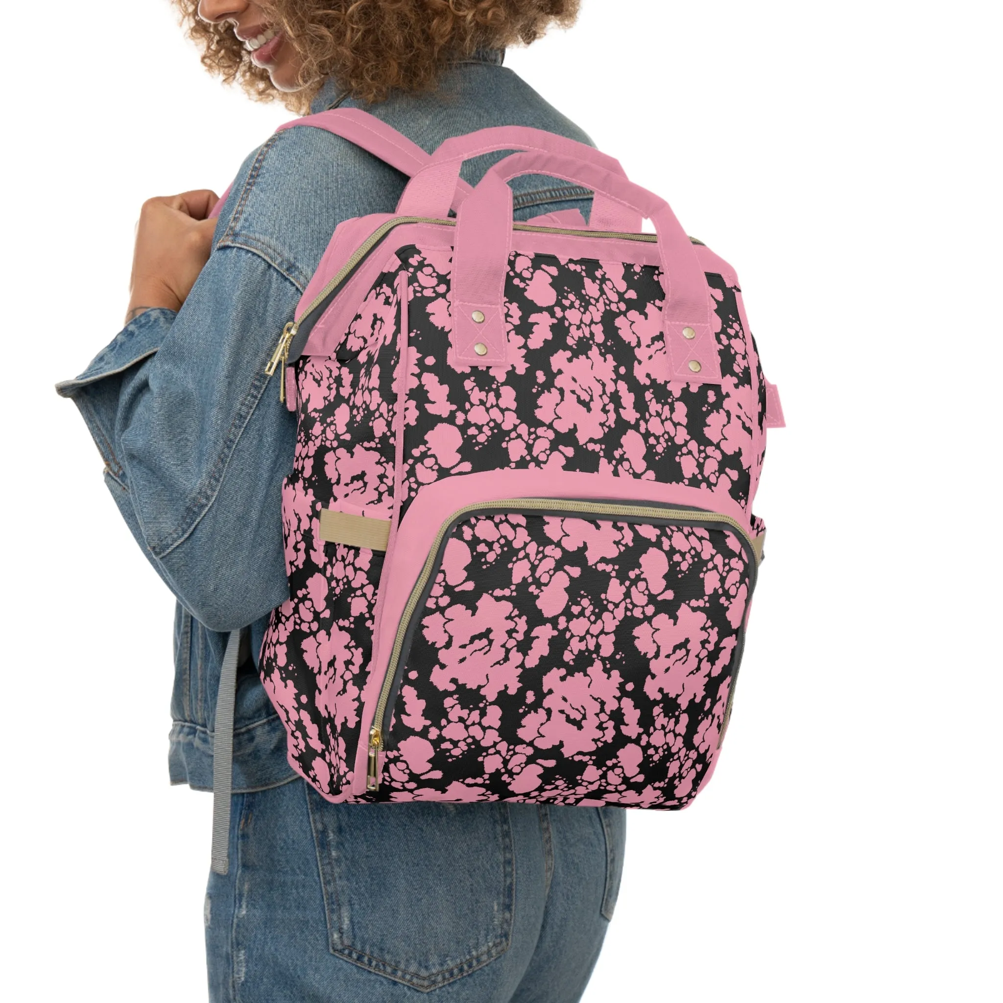Cowhide Diaper Backpack - Chic & Durable Baby Bag with Genuine Cowhide Patterns, Perfect for Stylish Parents
