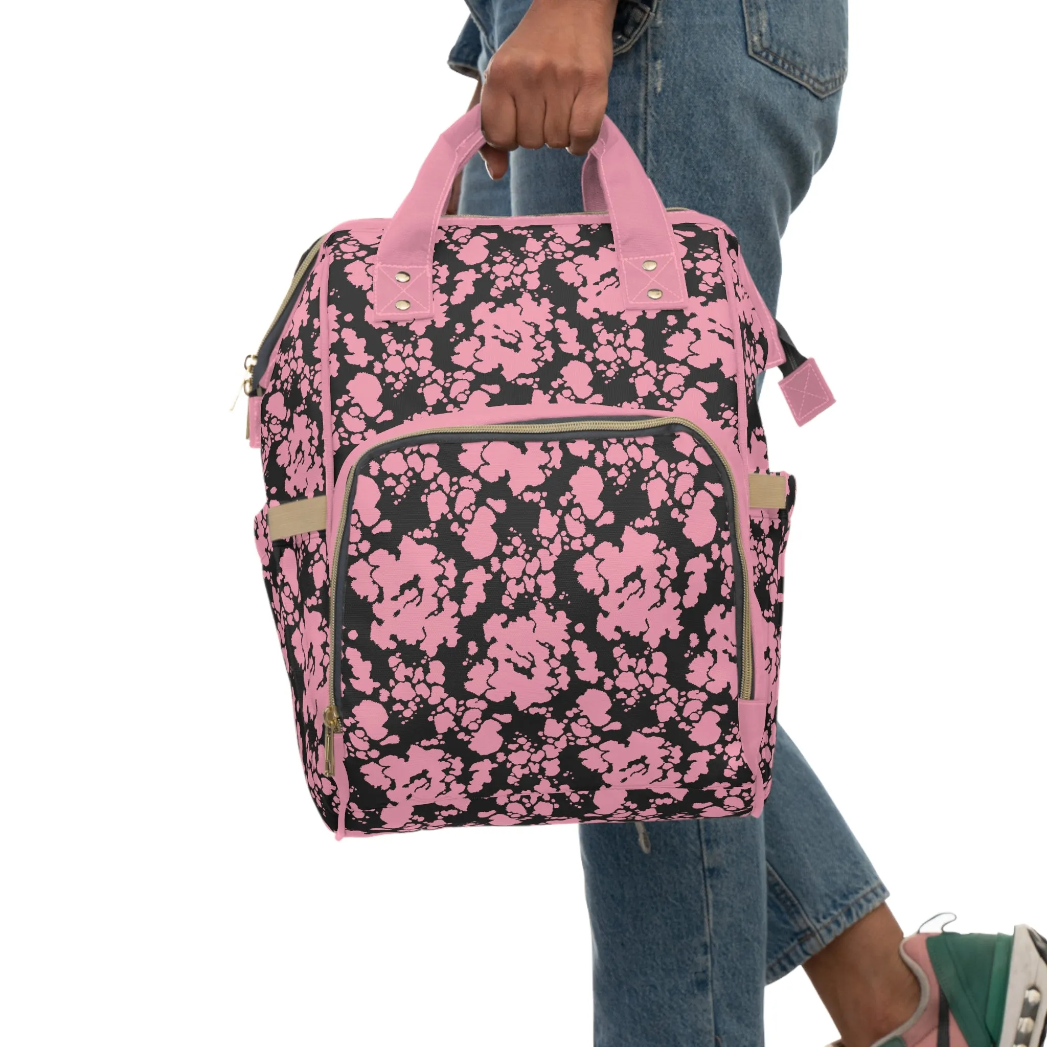 Cowhide Diaper Backpack - Chic & Durable Baby Bag with Genuine Cowhide Patterns, Perfect for Stylish Parents