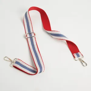 Crossbody Strap - Nautical Stripes (Silver Hardware)